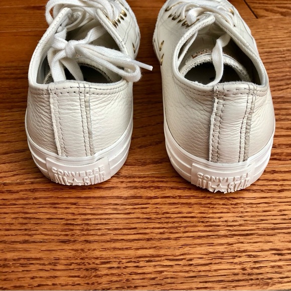 Chuck Taylor All Star Mono Leather Low Top Sneakers Egret Gold Women’s Size 7.5 - Picture 6 of 11
